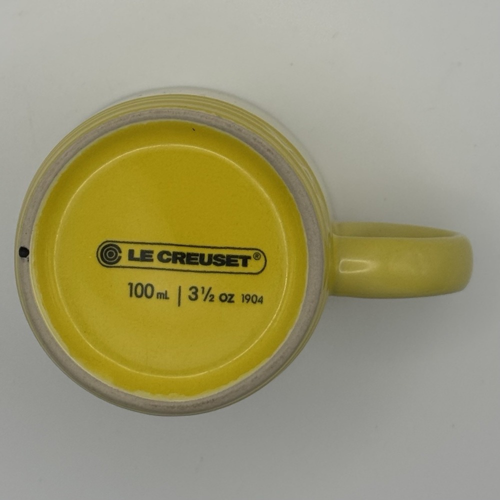 Le Creuset Soleil Yellow Espresso Mug 3.5 oz 100ml Stoneware Retired - Picture 5 of 5